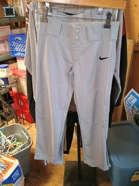 Nike Girls Light Gray Athletic Baseball Softball Pants Bin 7